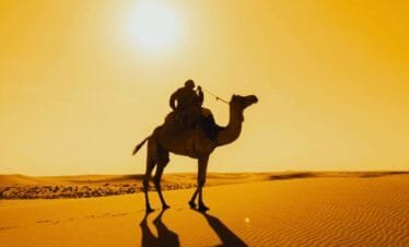 sunset camel ride in merzouga desert