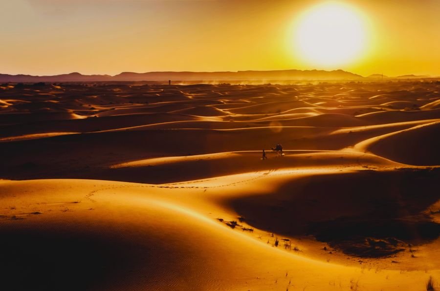 sunset camel ride in merzouga desert